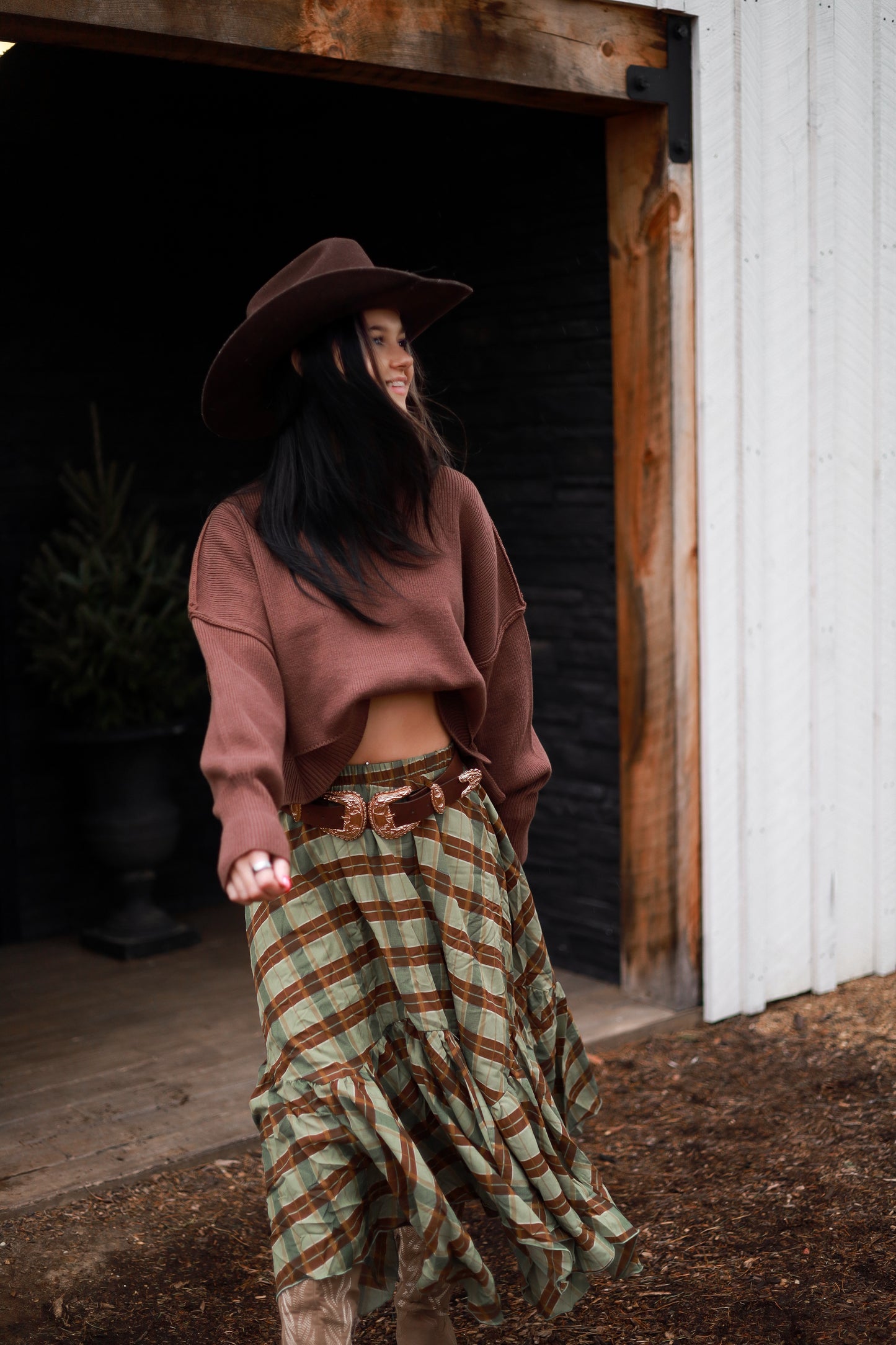 Cedarhill Plaid Maxi - Sage