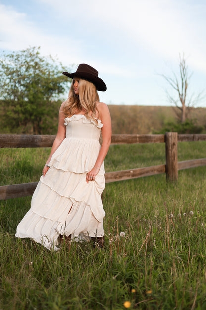 Meadow Muse Ruffle Dress - Cream