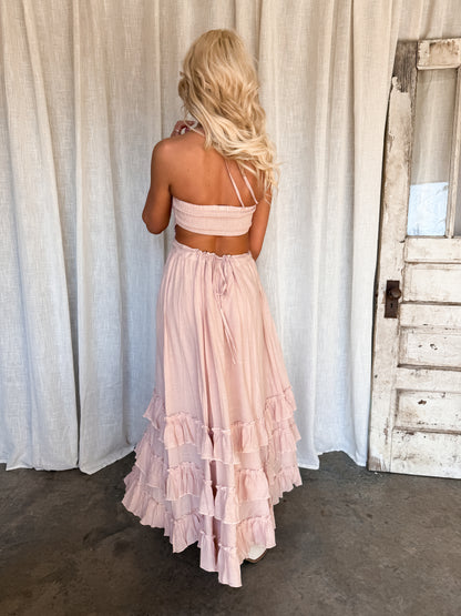 Wanderlust Halter Maxi - Blush