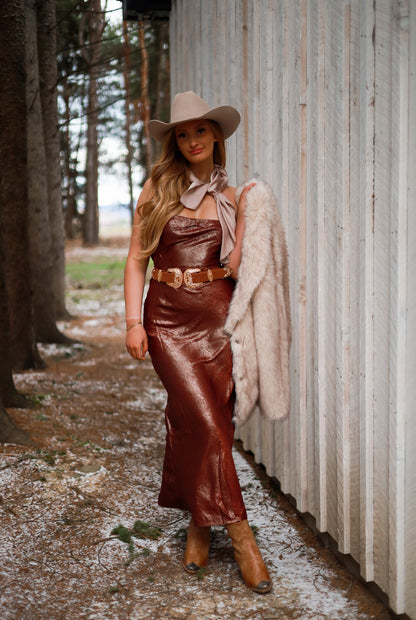 Maverick Metallic Dress - Gold