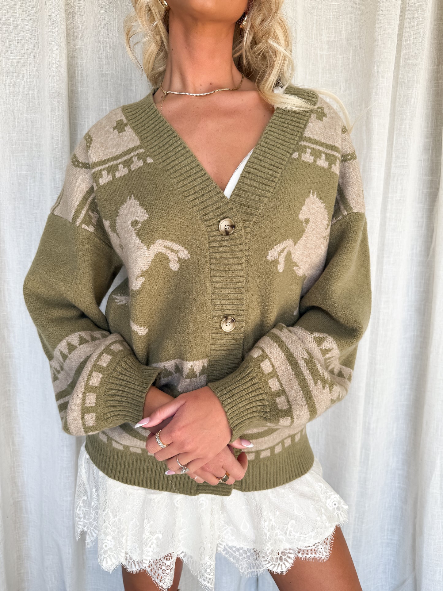 Ranch Rider Cardigan - Pear