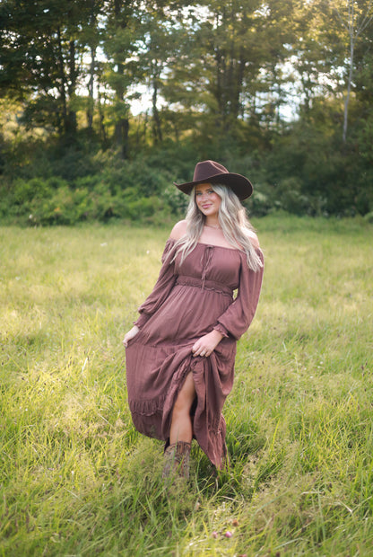 Barnwood Tiered Maxi Dress - Mocha