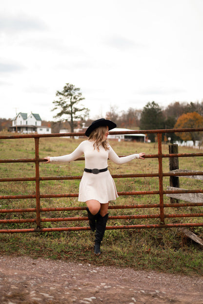 Whispering Wheat Sweater Dress