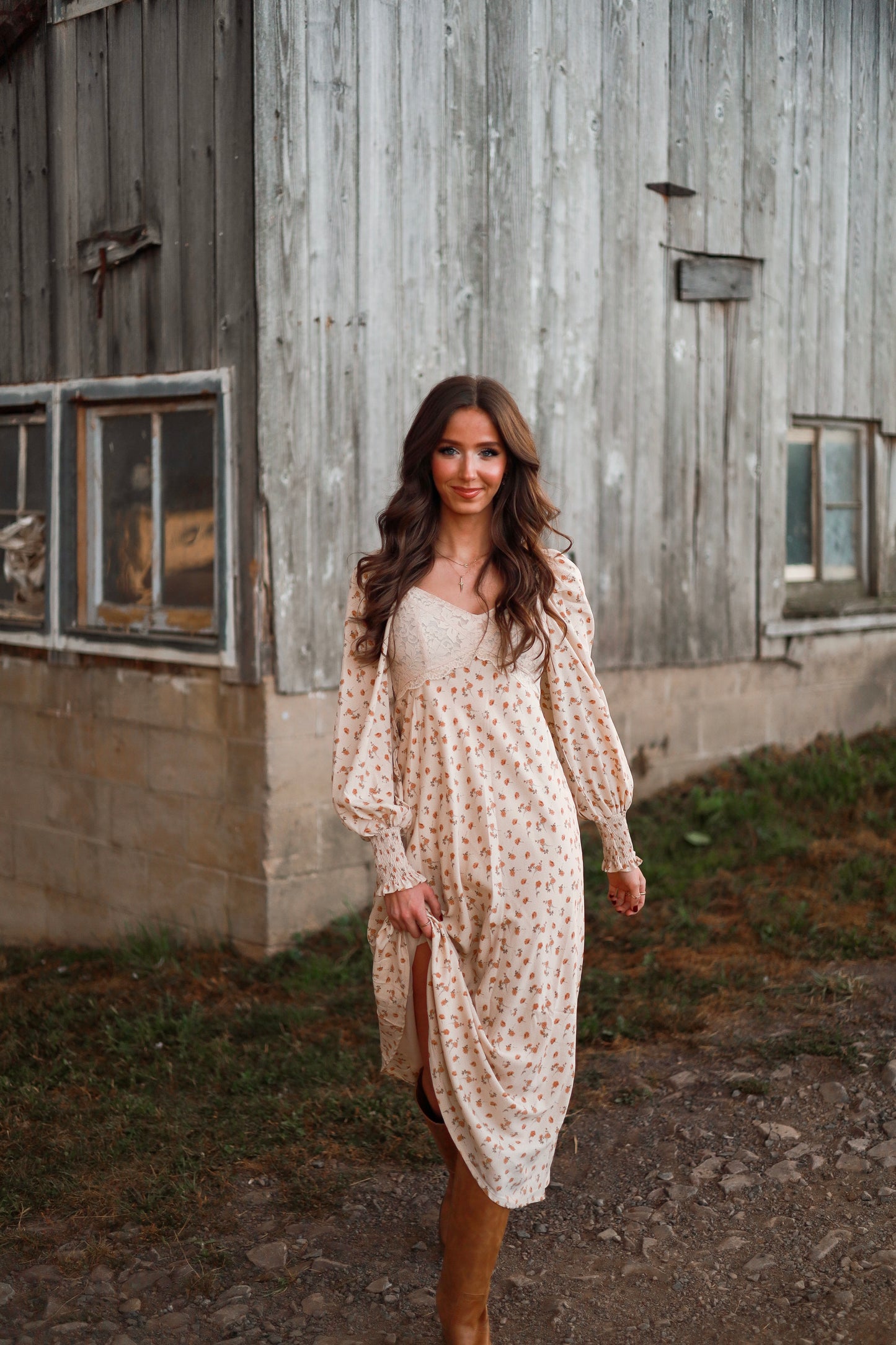 Buttercream Lace Maxi Dress