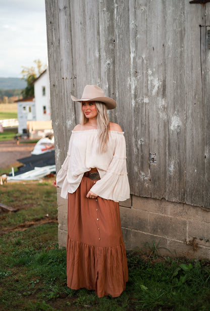 Evergreen Maxi Skirt - Terracotta