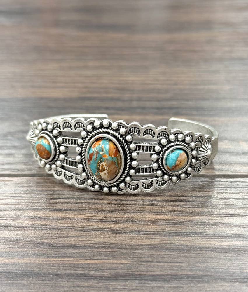 Western Gemstone Cuff Bracelet