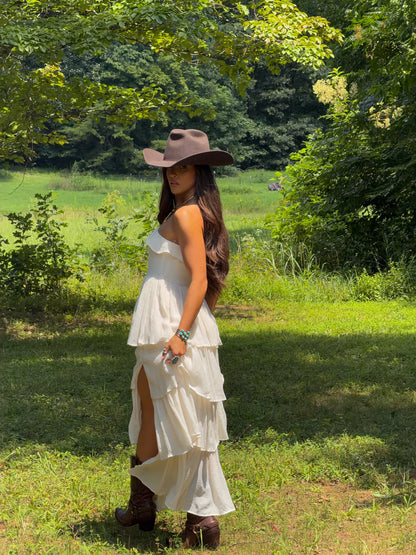 Meadow Muse Ruffle Dress - Cream
