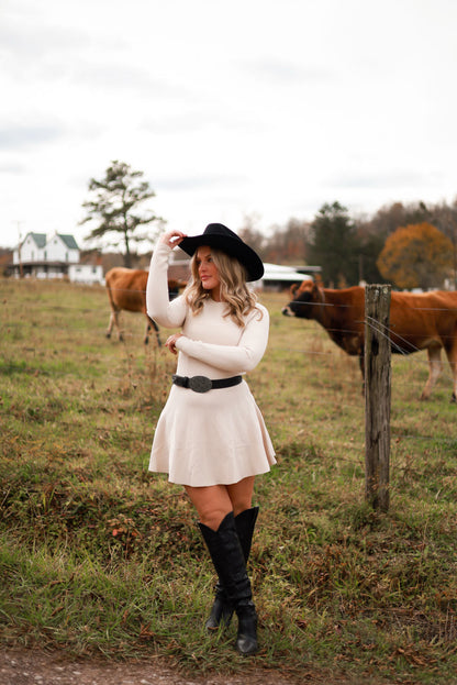 Whispering Wheat Sweater Dress