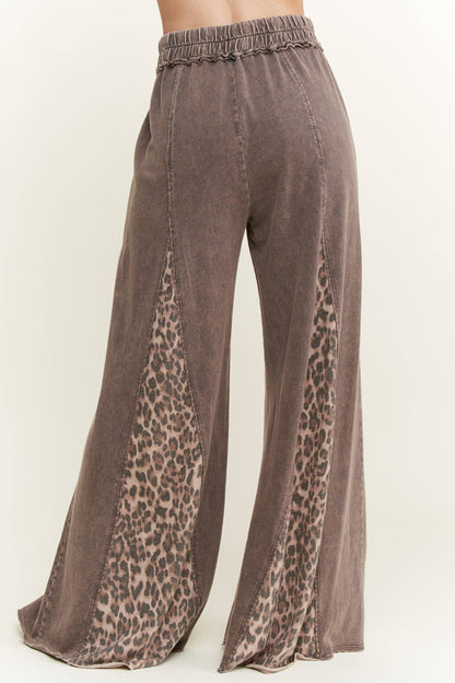 Mineral Leopard Flare Pants - Toasted Oak