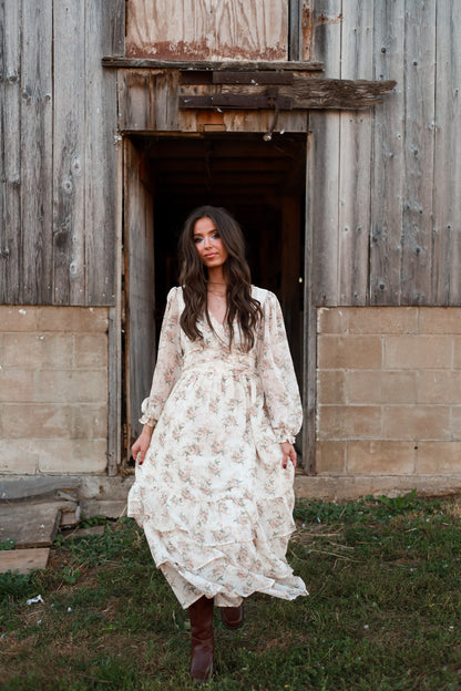 Vintage Cream Maxi Dress