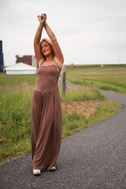 Mocha Halter Jumpsuit