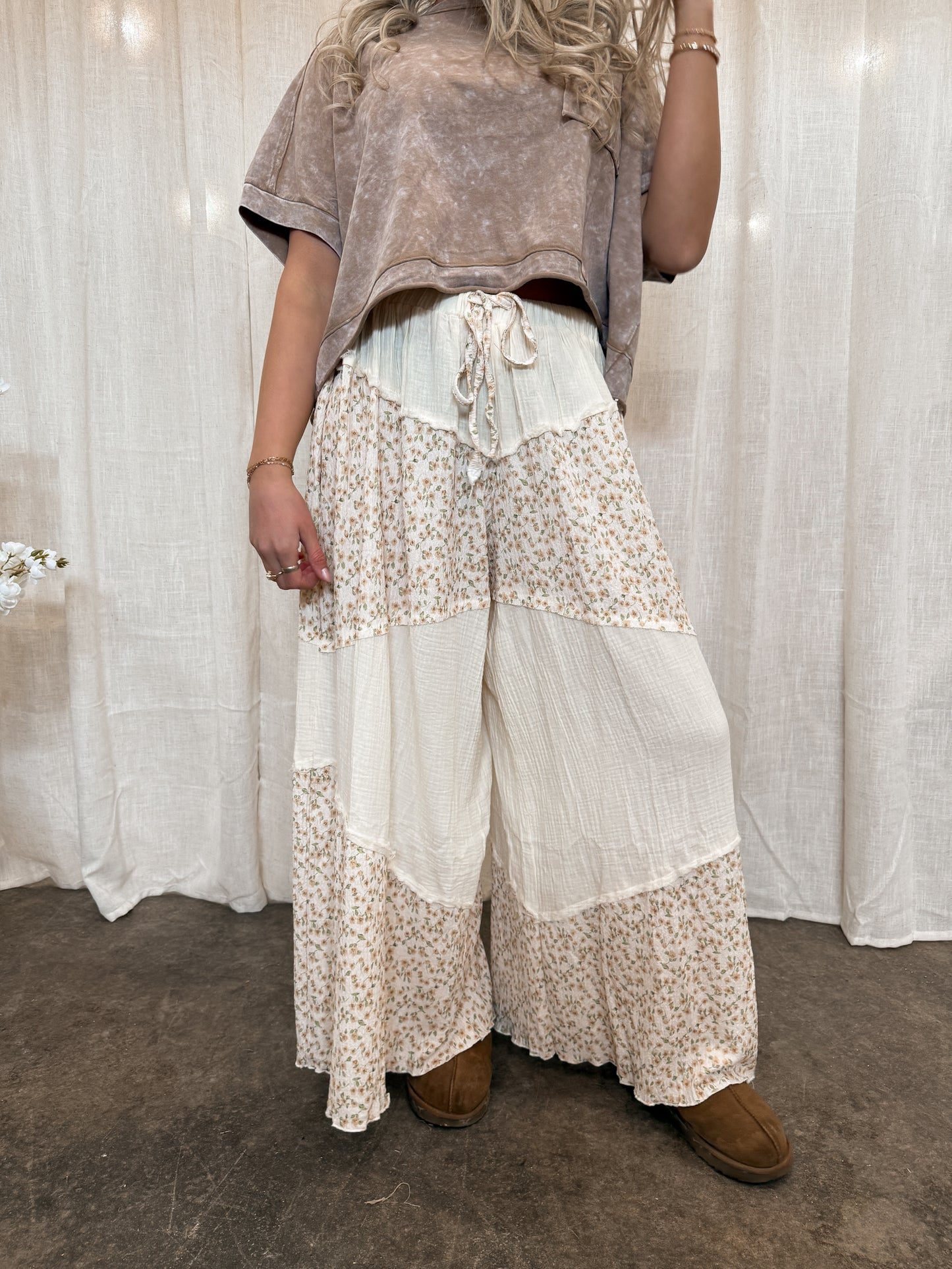 Vintage Cream Bohemian Pants