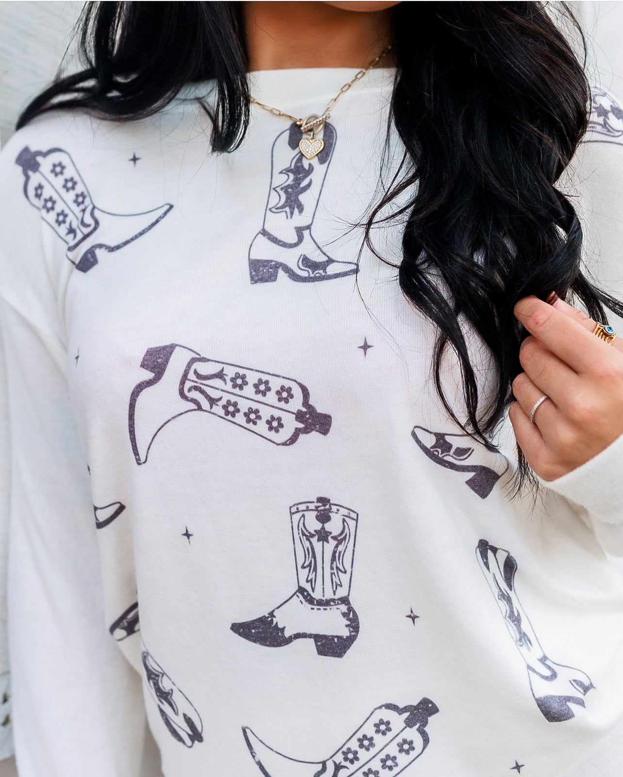 Black & White Cowboy Boot Pajama Set