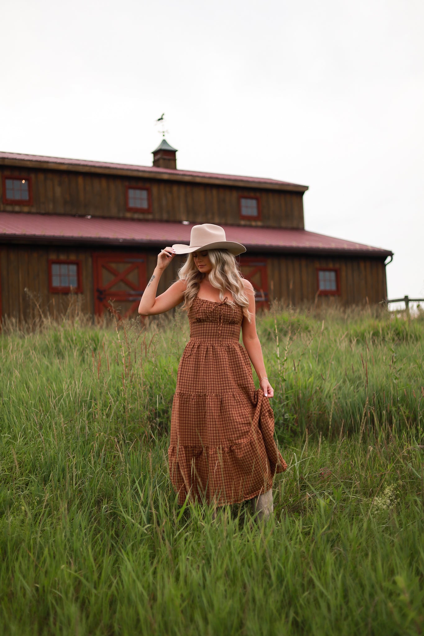 Maple Hollow Plaid Maxi Dress