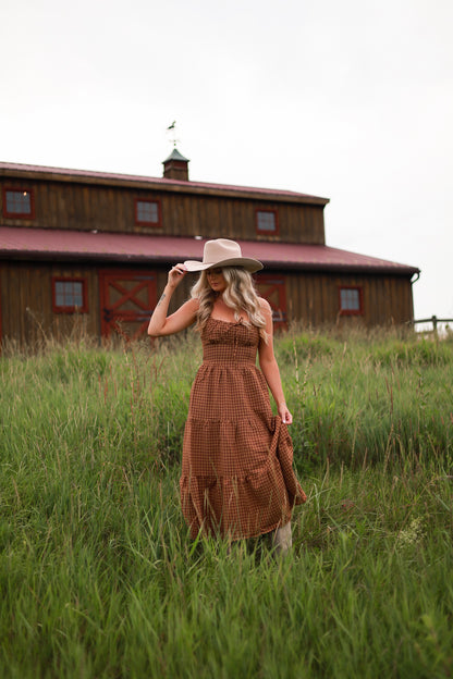 Maple Hollow Plaid Maxi Dress