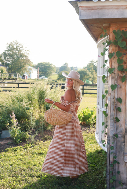 Honey Harvest Gingham Maxi