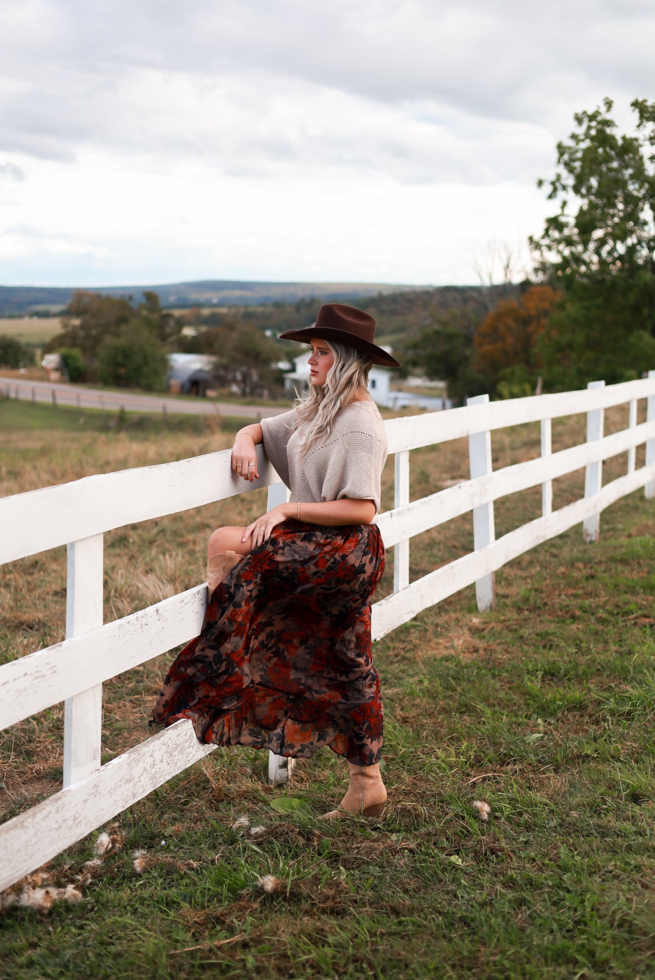 Poetry in Petals Skirt - Taupe