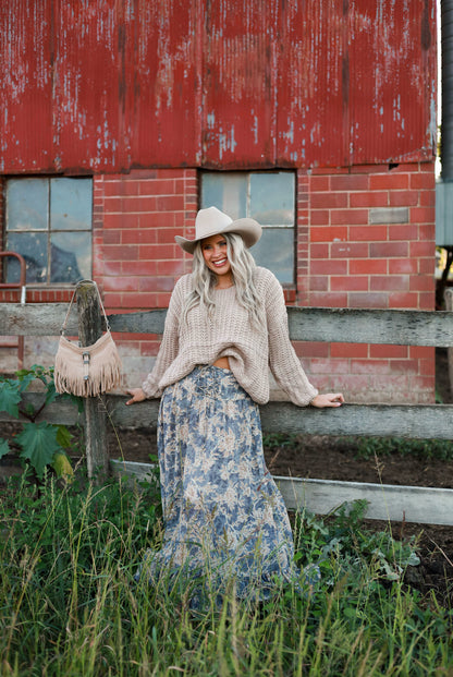 Thistlewood Drop-Waist Maxi Skirt - Blue