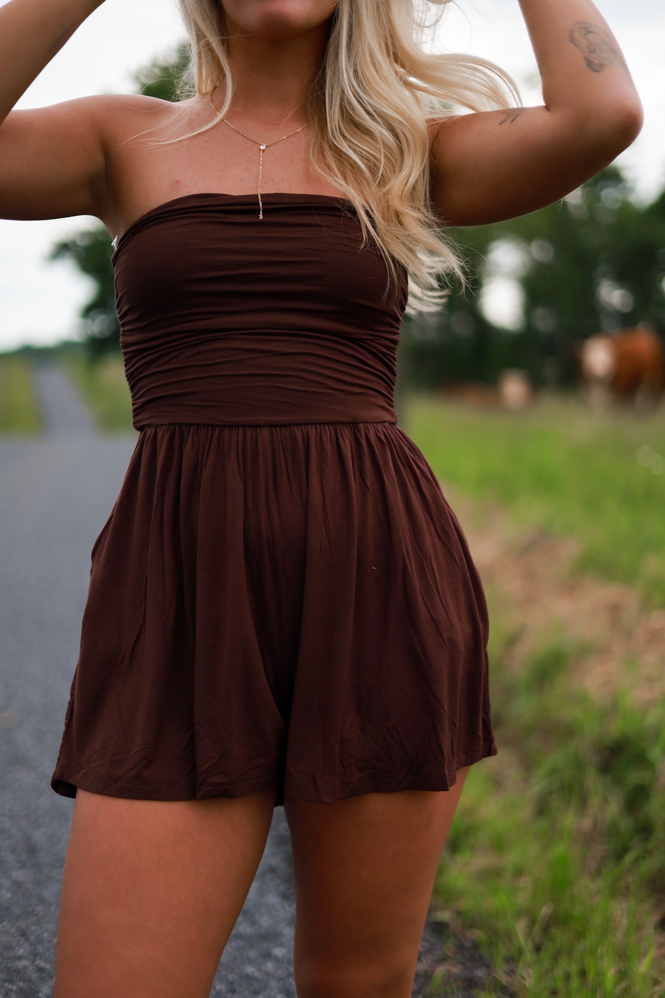 Savannah Romper - Brown