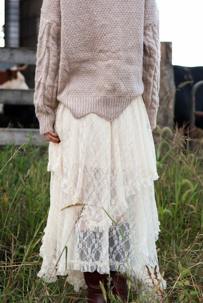 Antique Lace Skirt - Cream
