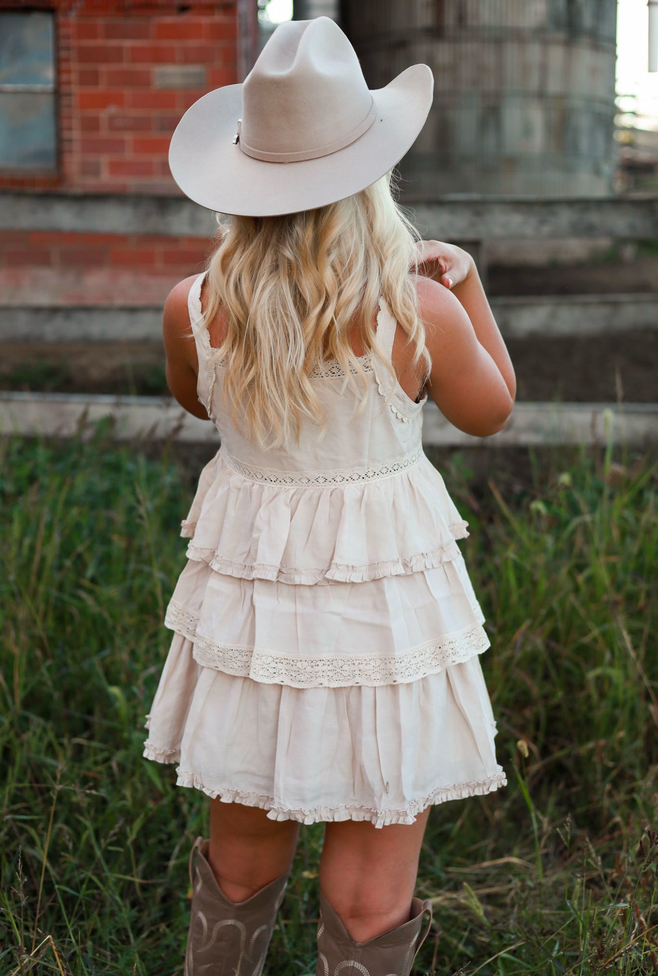 Cream Cottage Tired Lace Mini Dress