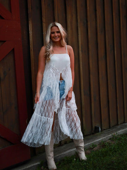 Lace Whisper Duster Top