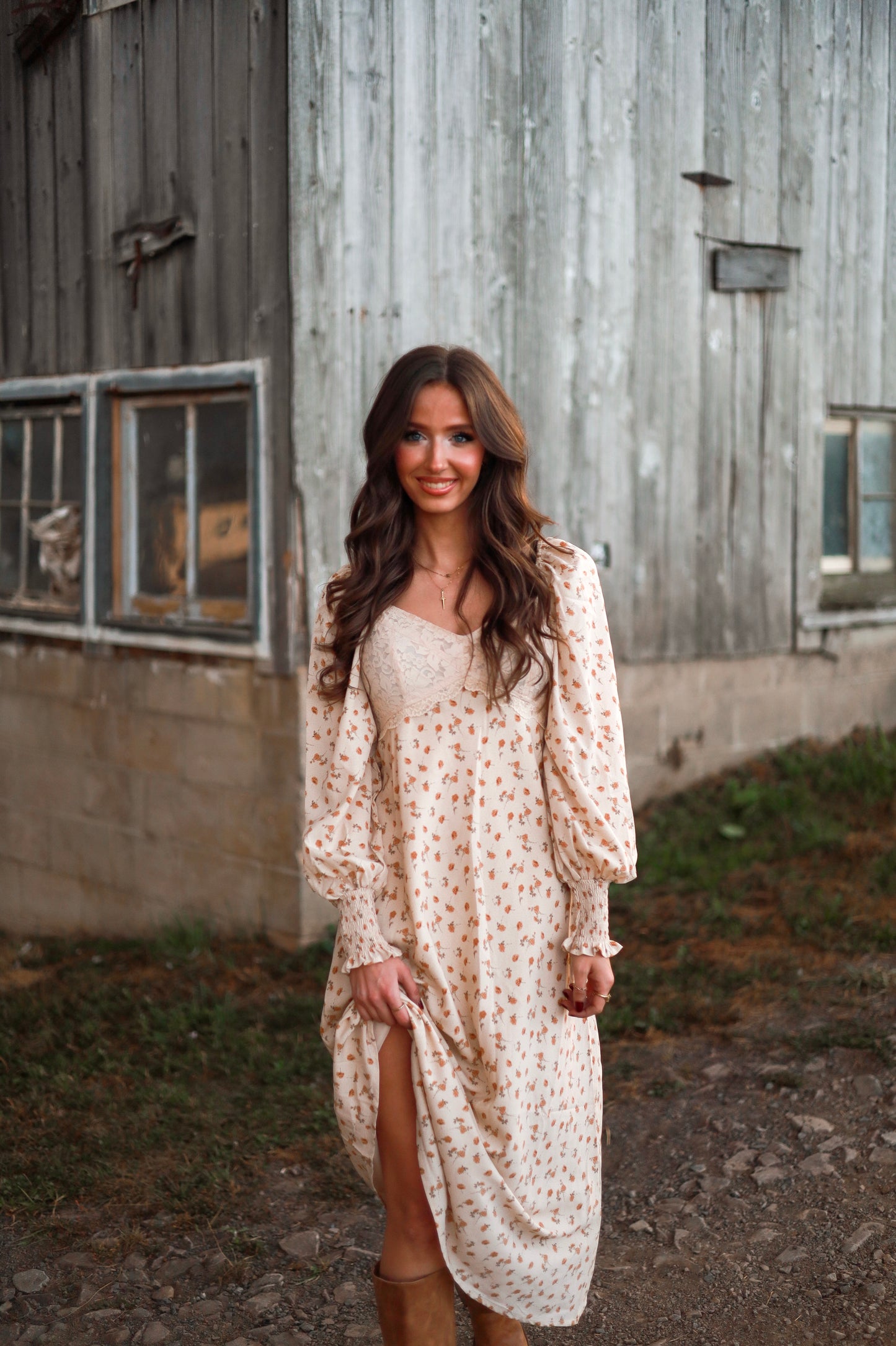 Buttercream Lace Maxi Dress
