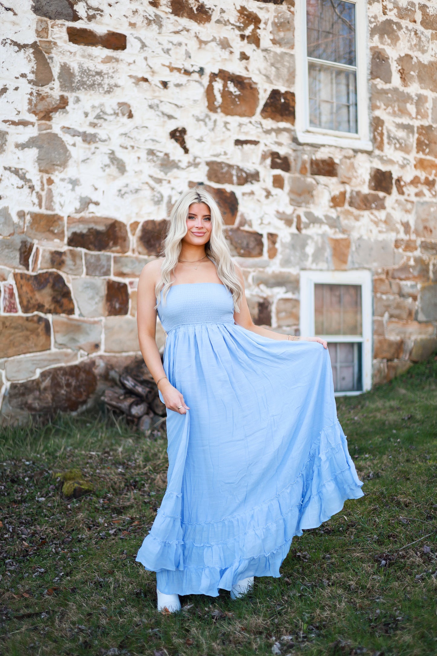 Wanderlust Halter Dress - Blueberry