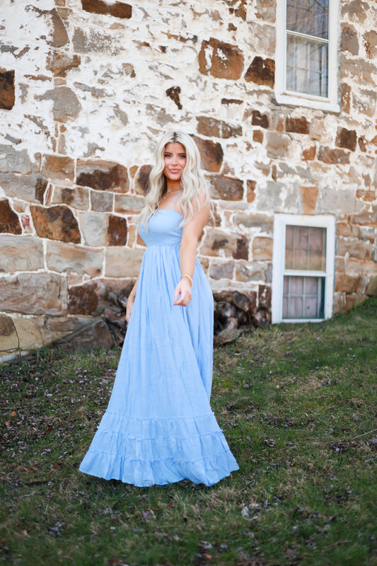 Wanderlust Halter Dress - Blueberry