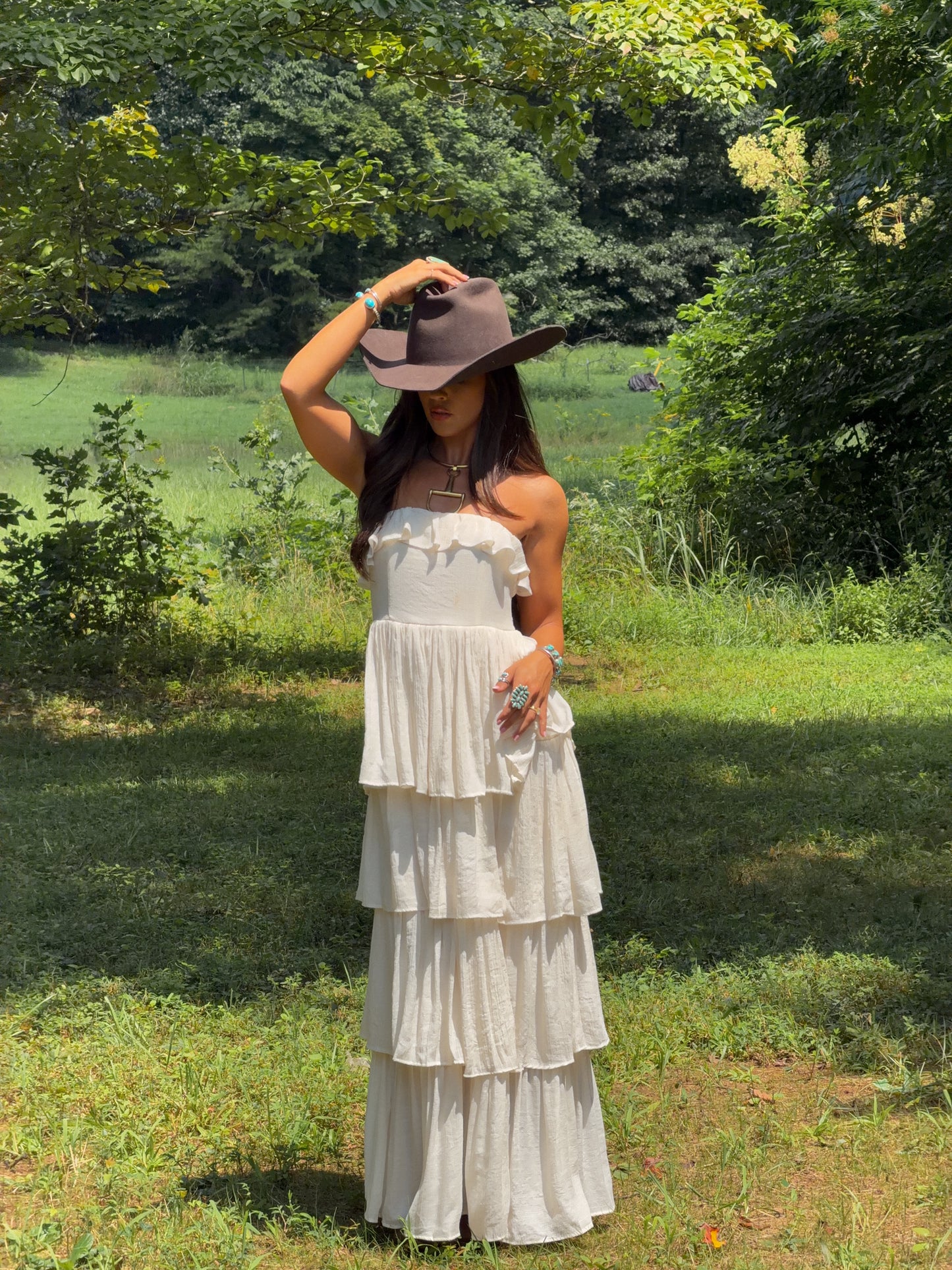 Meadow Muse Ruffle Dress - Cream