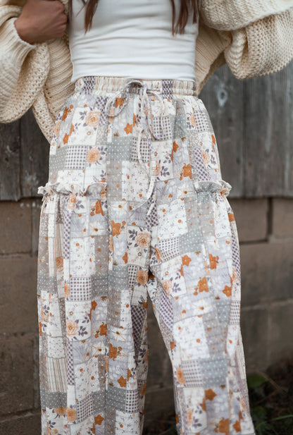 Country Keepsake Patchwork Pants - Ash