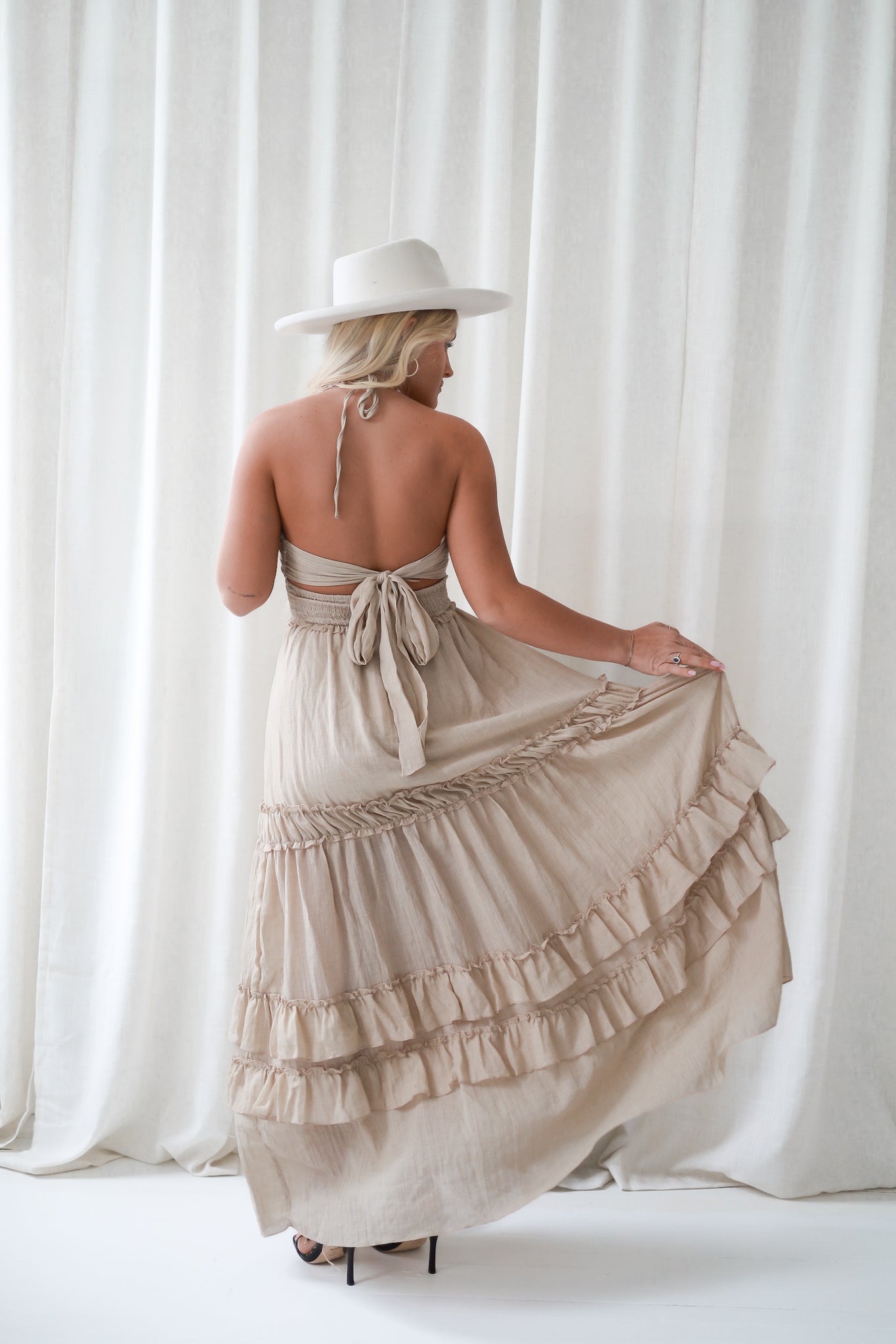 Western Shore Maxi Dress - Beige