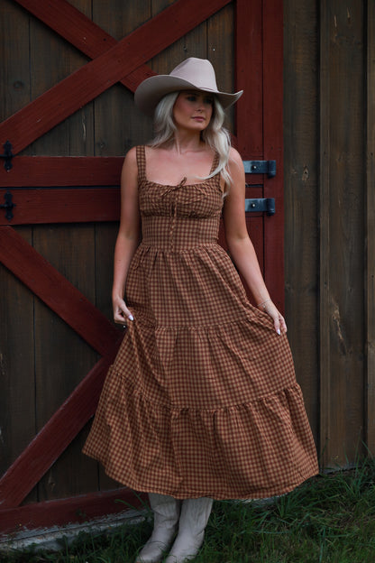 Maple Hollow Plaid Maxi Dress