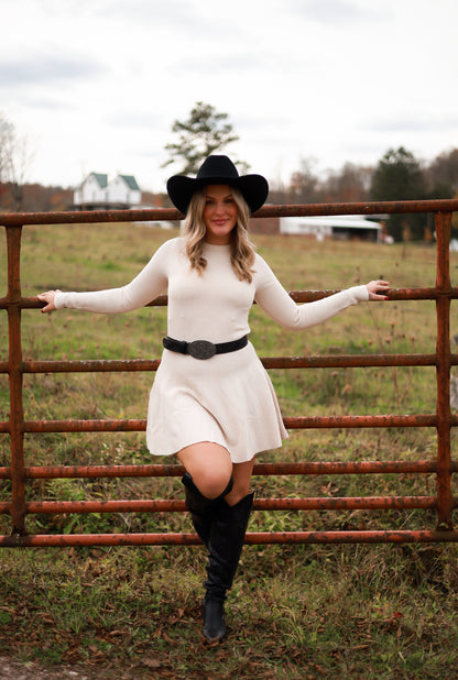Whispering Wheat Sweater Dress