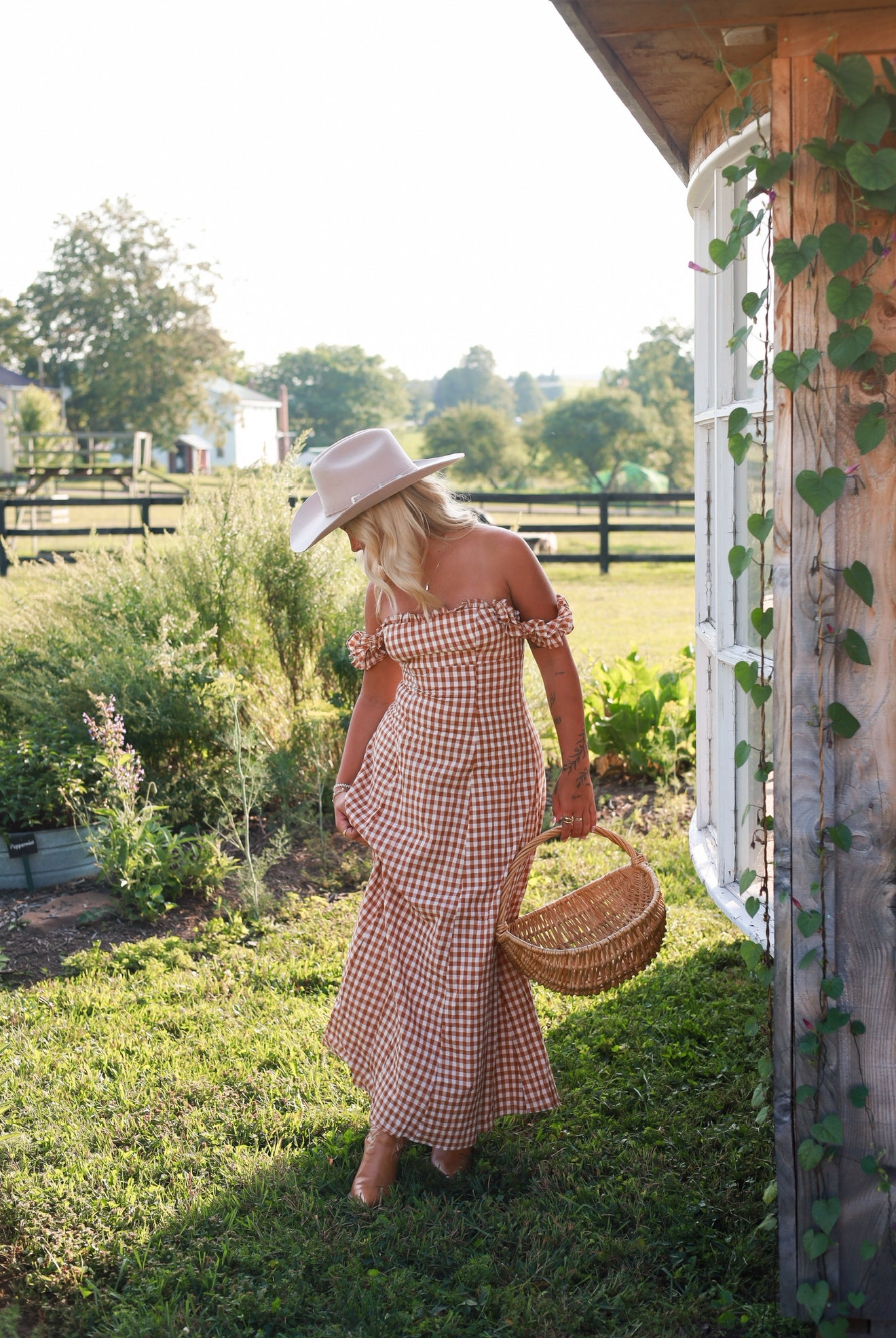 Honey Harvest Gingham Maxi