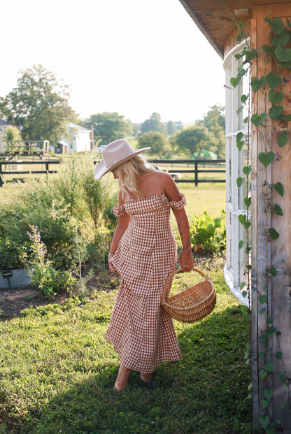 Honey Harvest Gingham Maxi