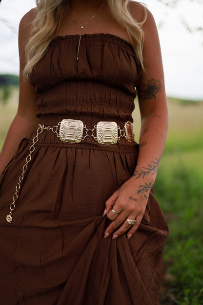 Western Square Concho Chain Belt