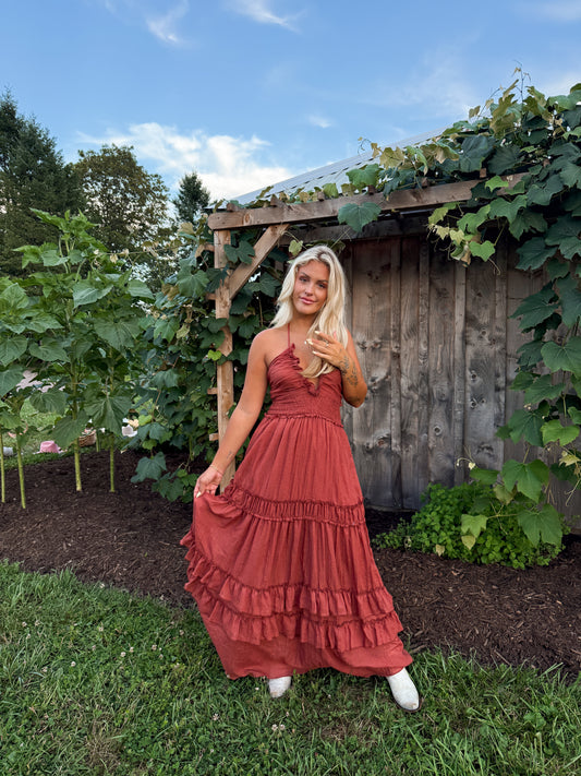 Western Shore Maxi Dress - Cider