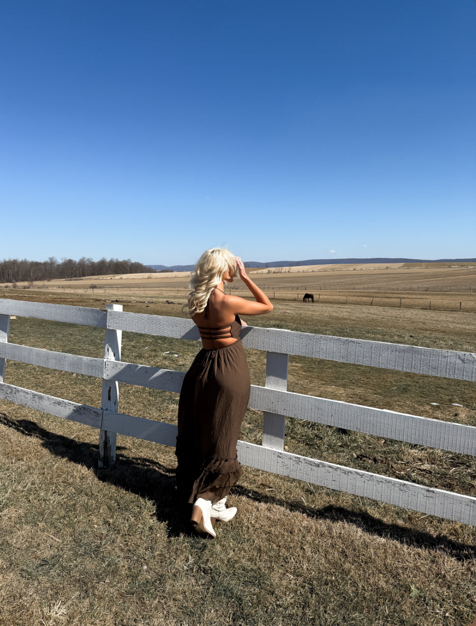 Wanderlust Halter Dress - Coconut