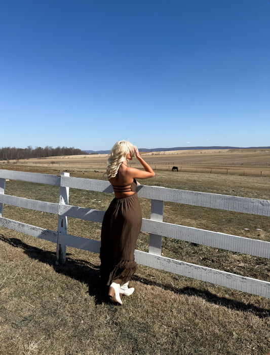 Wanderlust Halter Dress - Coconut