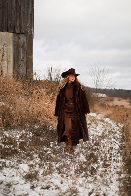 Frontier Maxi Coat - Brown