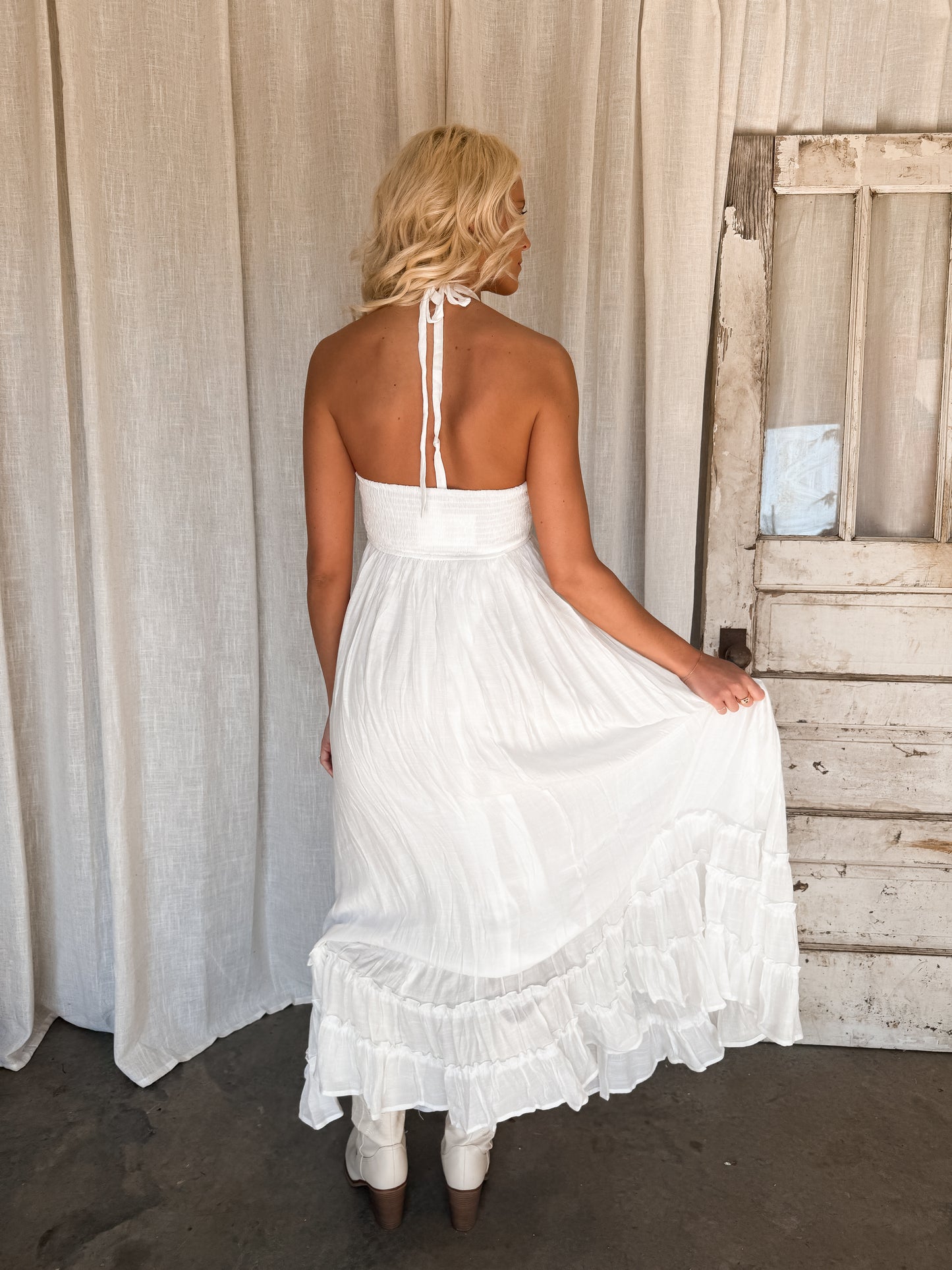 Coastal Haven Maxi Dress - White