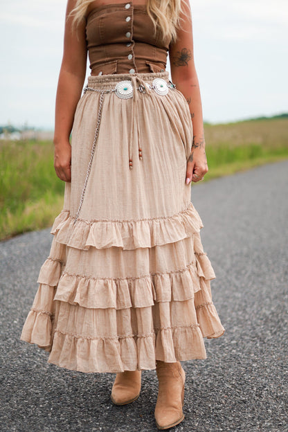 Free Winds Tiered Maxi Skirt