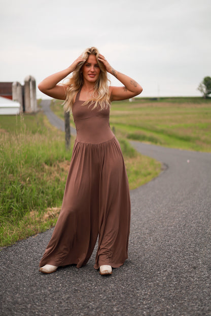 Mocha Halter Jumpsuit