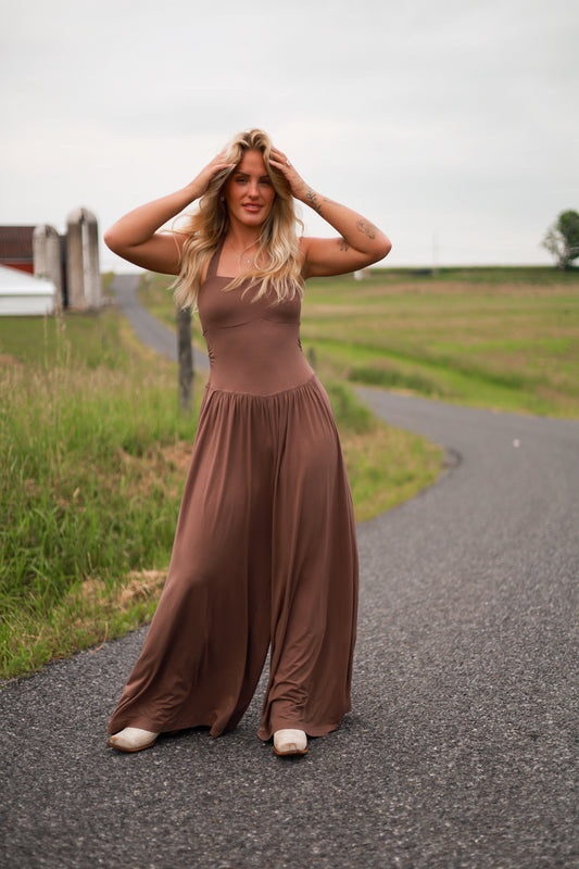 Mocha Halter Jumpsuit