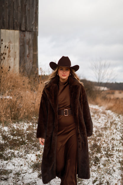 Frontier Maxi Coat - Brown