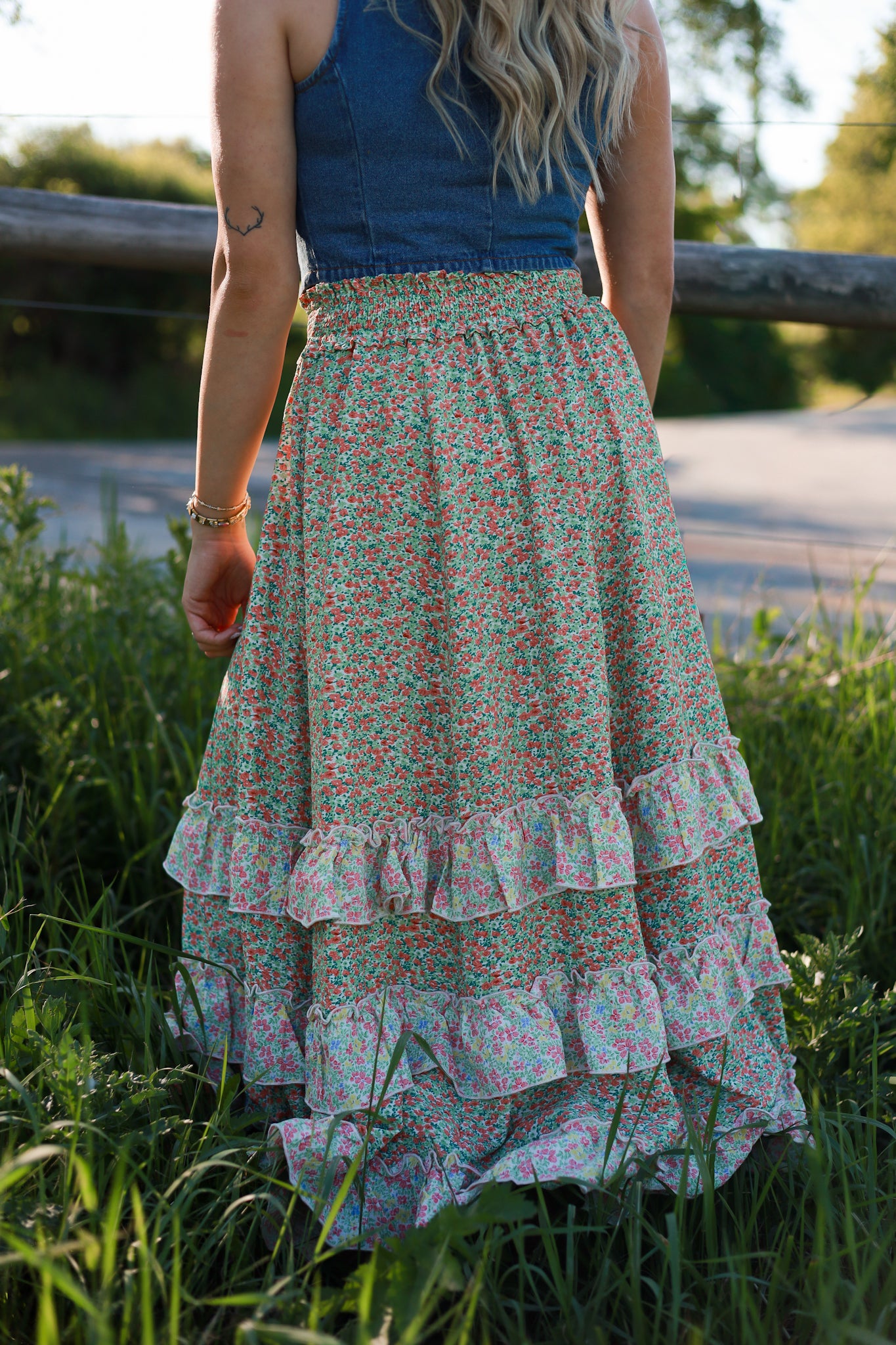 Melon Fleur Maxi Skirt