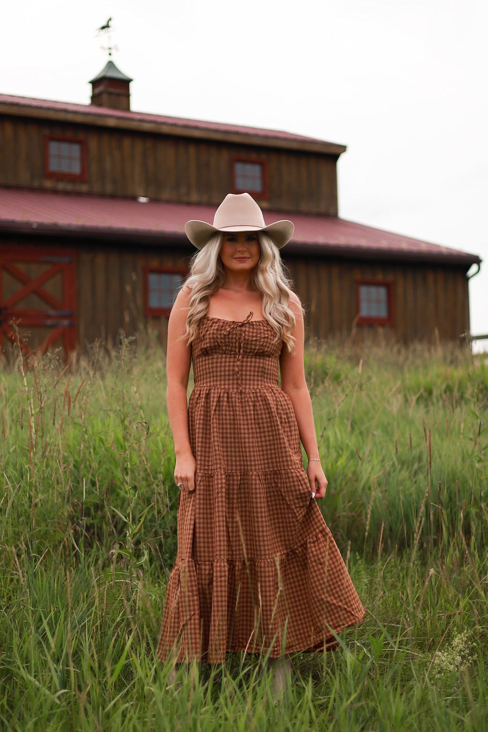Maple Hollow Plaid Maxi Dress