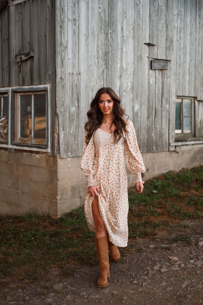 Buttercream Lace Maxi Dress