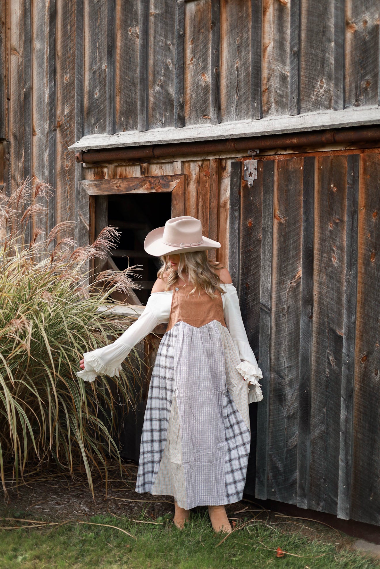 Rustic Patchwork Overall Dress